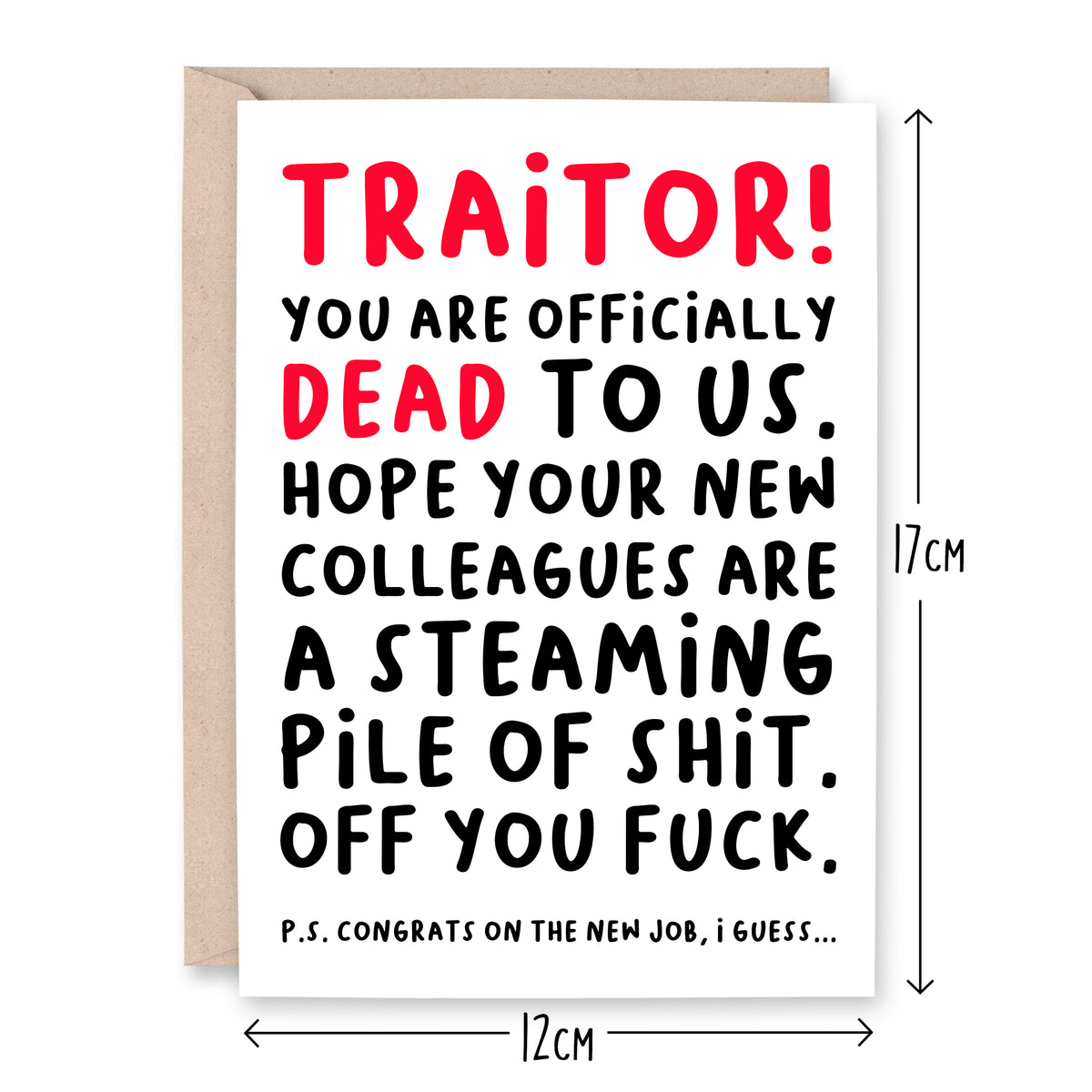 Traitor Definition Print at Home Leavingcard Digital Download 