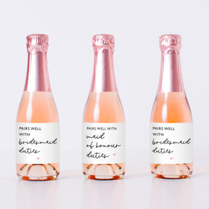 Pairs Well With Bridesmaid Duties Mini Label