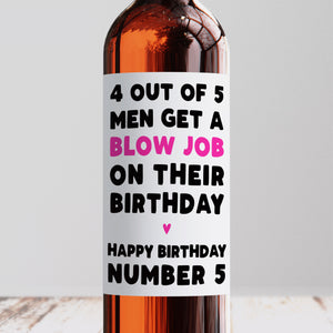 4 Out Of 5 Men Birthday Wine Label