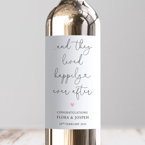 Happily Ever After Wedding Wine Label