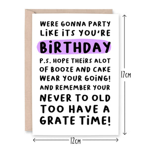 Bad Grammar Birthday Card