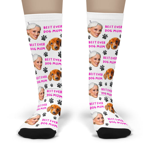 Personalised Best Dog Mum Photo Socks