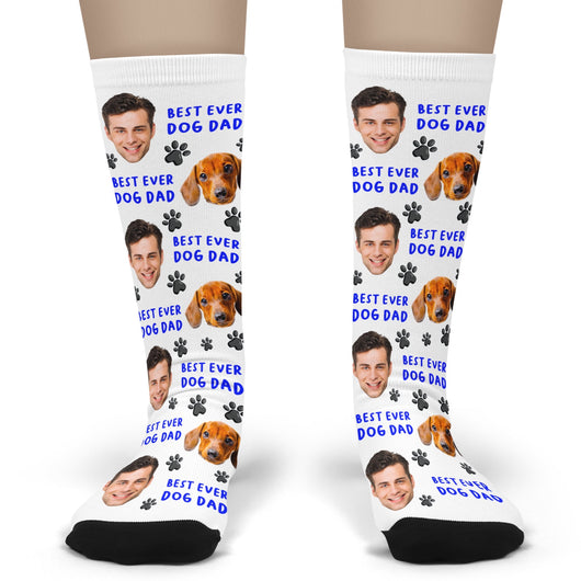 Personalised Best Dog Dad Photo Socks