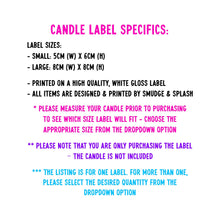 Load image into Gallery viewer, New Pad New Place To Shag Candle Label