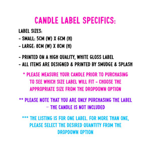 New Pad New Place To Shag Candle Label