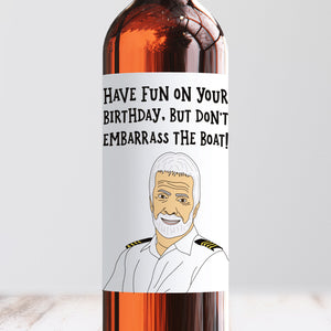 Captain Lee Birthday Wine Label