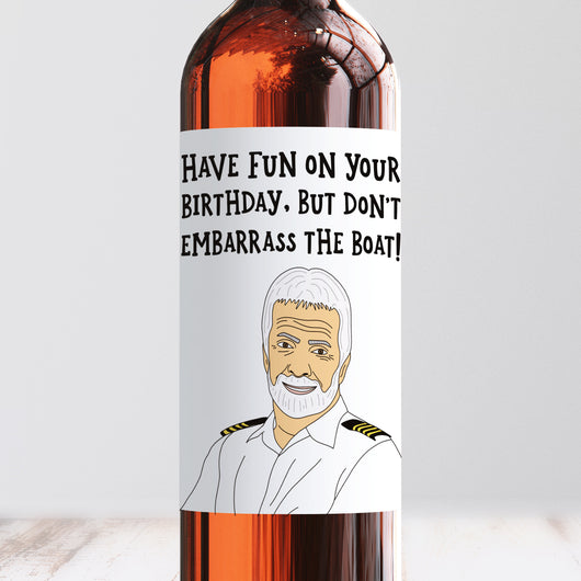 Captain Lee Birthday Wine Label