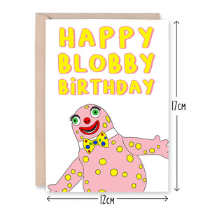 Mr Blobby Birthday Card