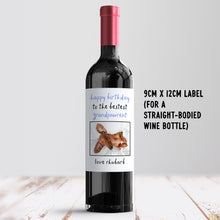 Load image into Gallery viewer, Happy Birthday To The Best Grandpawrent Wine Label - Smudge &amp; Splash
