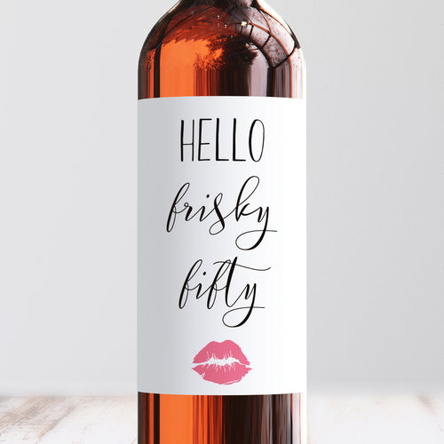 Frisky Fifty Birthday Wine Label