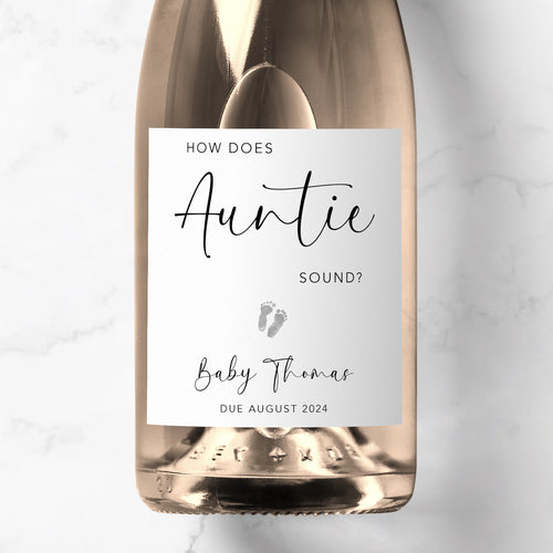 How Does Auntie Sound Baby Prosecco Label