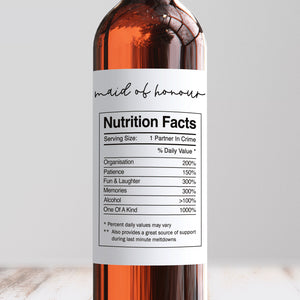 Maid Of Honour Nutrition Facts Wine Label