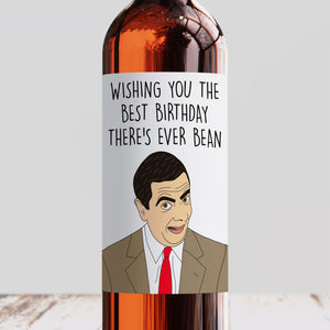 Mr Bean Birthday Wine Label