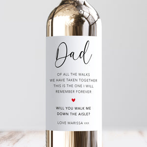 Dad Of All Walks Taken Wedding Wine Label