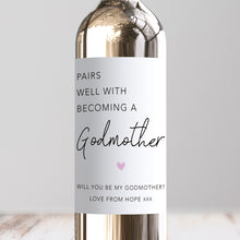 Load image into Gallery viewer, Pairs Well With Becoming A Godmother Wine Label