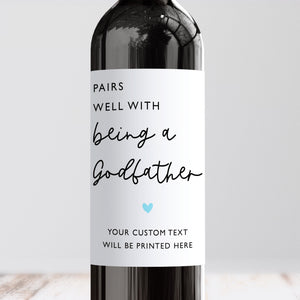 Pairs Well With Being A Godfather Wine Label