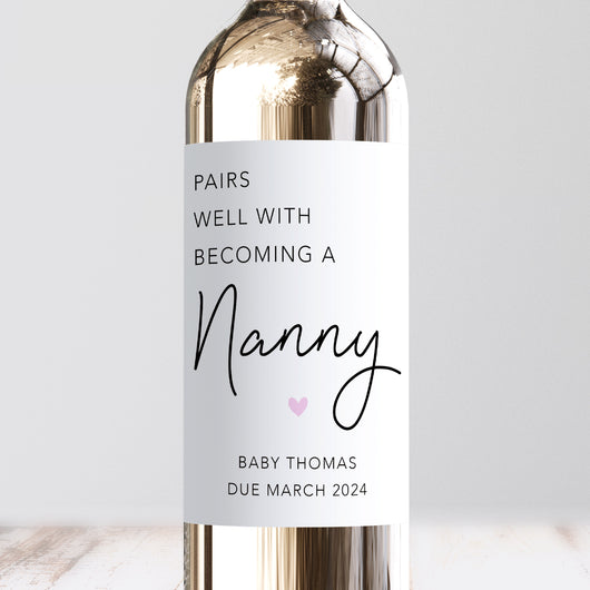 Pairs Well With Becoming A Nanny Wine Label