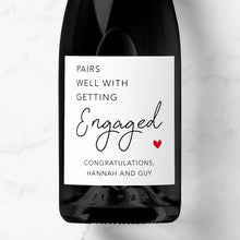 Load image into Gallery viewer, Pairs Well With Getting Engaged Wine Label