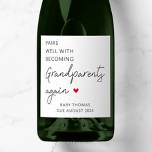 Load image into Gallery viewer, Pairs Well With Becoming Grandparents Again Prosecco Label