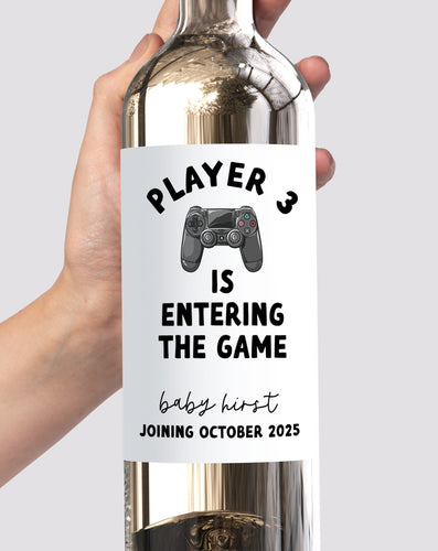 Player 3 Is Entering The Game Baby Wine Label