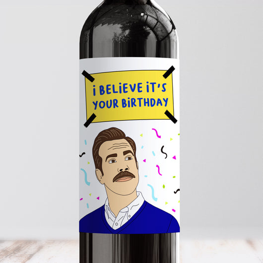 Ted Lasso Birthday Wine Label