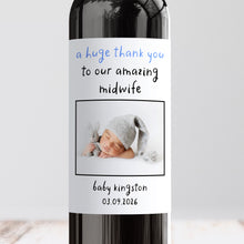 Load image into Gallery viewer, Thank You To Our Amazing Midwife Wine Label (Close-up) - Smudge &amp; Splash