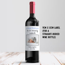 Load image into Gallery viewer, Thank You To Our Amazing Midwife Wine Label (Straight bottle) - Smudge &amp; Splash