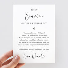 Load image into Gallery viewer, To My Cousin On Your Wedding Day Card - Smudge &amp; Splash