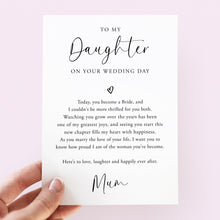 Load image into Gallery viewer, To My Daughter On Your Wedding Day Card - Smudge &amp; Splash