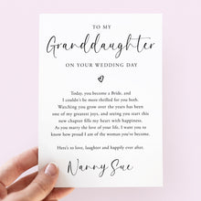 Load image into Gallery viewer, To My Granddaughter On Your Wedding Day Card - Smudge &amp; Splash