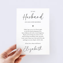 Load image into Gallery viewer, To My Husband On Our Vow Renewal Card - Smudge &amp; Splash