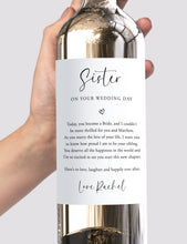 Load image into Gallery viewer, To My Sister On Your Wedding Day Wine Label