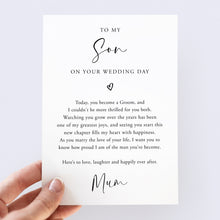Load image into Gallery viewer, To My Son On Your Wedding Day Card - Smudge &amp; Splash