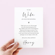 Load image into Gallery viewer, To My Wife On Our Vow Renewal Card - Smudge &amp; Splash