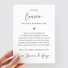 Load image into Gallery viewer, To My Cousin On Your Wedding Day Card - Smudge &amp; Splash
