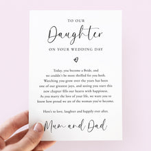 Load image into Gallery viewer, To My Daughter On Your Wedding Day Card - Smudge &amp; Splash
