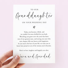 Load image into Gallery viewer, To My Granddaughter On Your Wedding Day Card - Smudge &amp; Splash