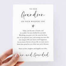 Load image into Gallery viewer, To My Grandson On Your Wedding Day Card - Smudge &amp; Splash