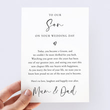 Load image into Gallery viewer, To My Son On Your Wedding Day Card - Smudge &amp; Splash