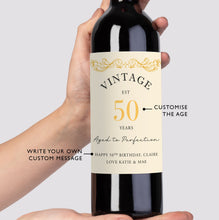 Load image into Gallery viewer, Vintage Birthday Wine Label
