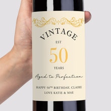 Load image into Gallery viewer, Vintage Birthday Wine Label