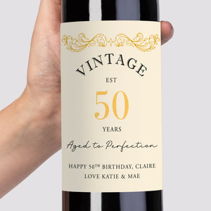 Vintage Birthday Wine Label