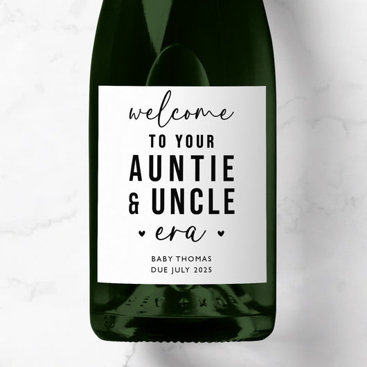 Welcome To Your Auntie & Uncle Era Prosecco Label