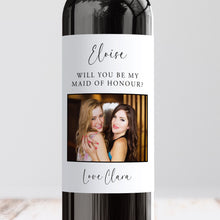 Load image into Gallery viewer, Will You Be My Maid Of Honour Photo Wine Label - Smudge &amp; Splash