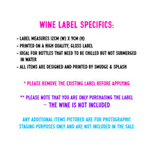 Load image into Gallery viewer, Personalised Chicken Wine Label - Smudge &amp; Splash