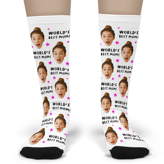 Personalised World's Best Mum Photo Socks