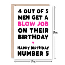 Load image into Gallery viewer, 4 Out Of 5 Men Blow Job Birthday Card