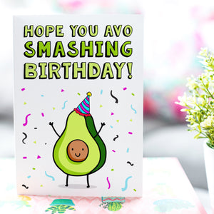 Avo Smashing Birthday Card - Smudge & Splash