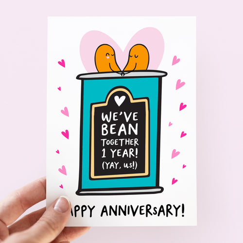 Bean Together One Year Anniversary Card