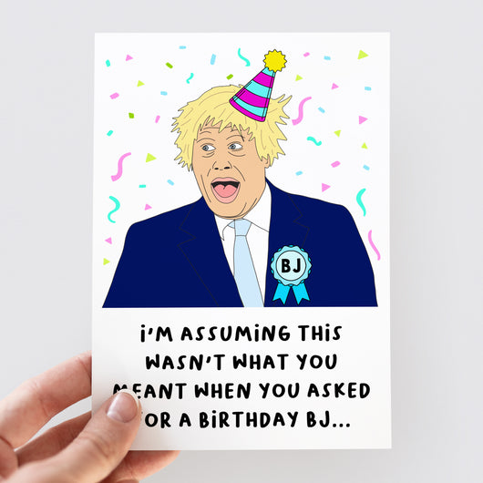 Boris Johnson BJ Birthday Card - Smudge & Splash